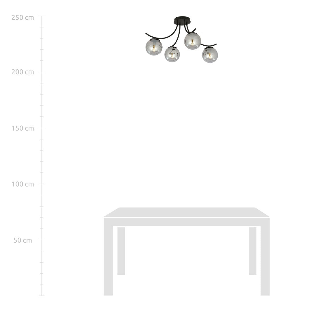 Loftlampe BOSTON 4 - Sort / Grafit - Nordic Unique