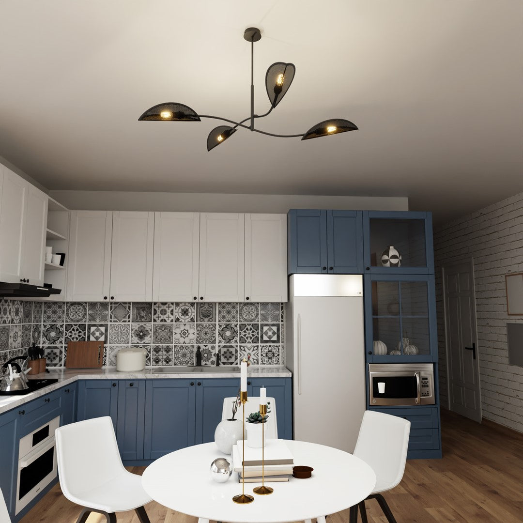 Loftlampe LOTUS 4 - Sort / Guld - Nordic Unique