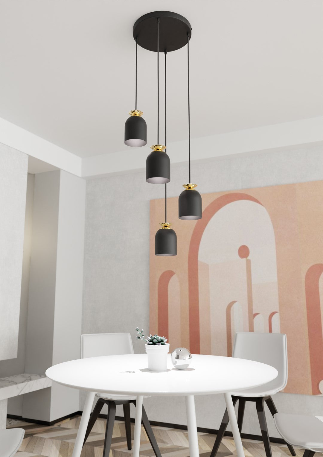 Loftlampe TARGET 4 Premium - Sort / Guld - Nordic Unique