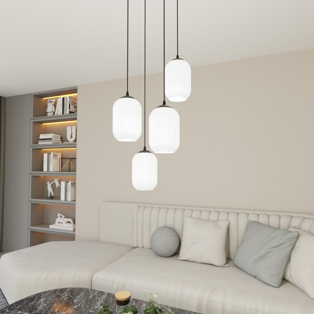 Loftlampe VERDI 4 Premium - Sort / Hvid - Nordic Unique