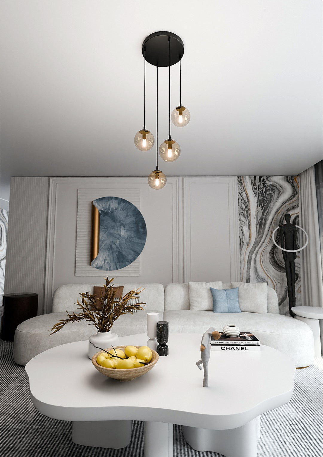 Loftlampe COSMO 4 BL Premium - Sort / Rav - Nordic Unique