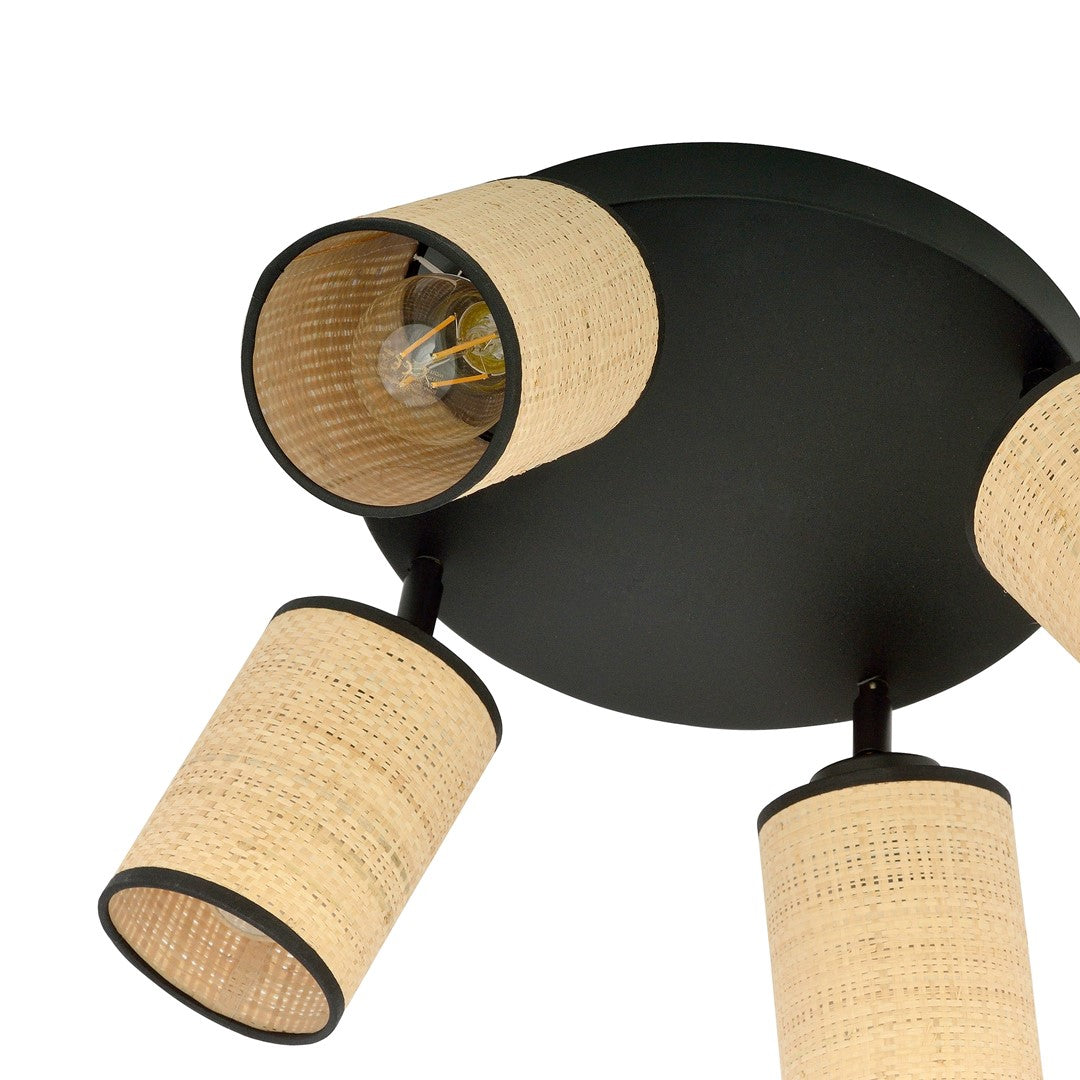 Loftlampe YOGA 4 Premium - Sort / Rattan - Nordic Unique