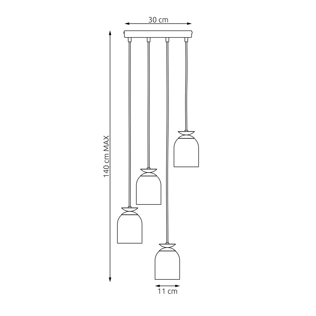Loftlampe TARGET 4 Premium - Sort / Guld - Nordic Unique