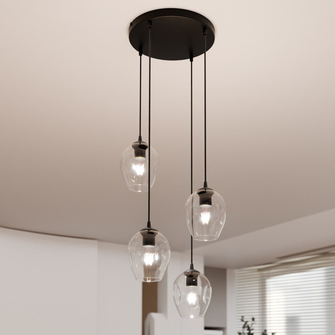 Loftlampe ISTAR 4 Premium Gennemsigtig - Sort - Nordic Unique