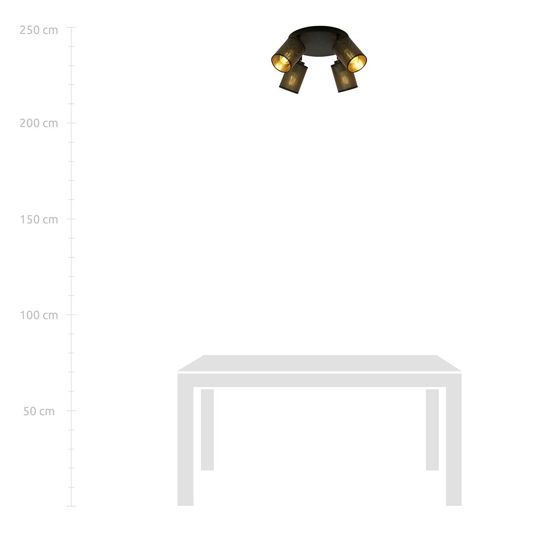 Loftlampe BRONX 4 Premium - Sort - Nordic Unique