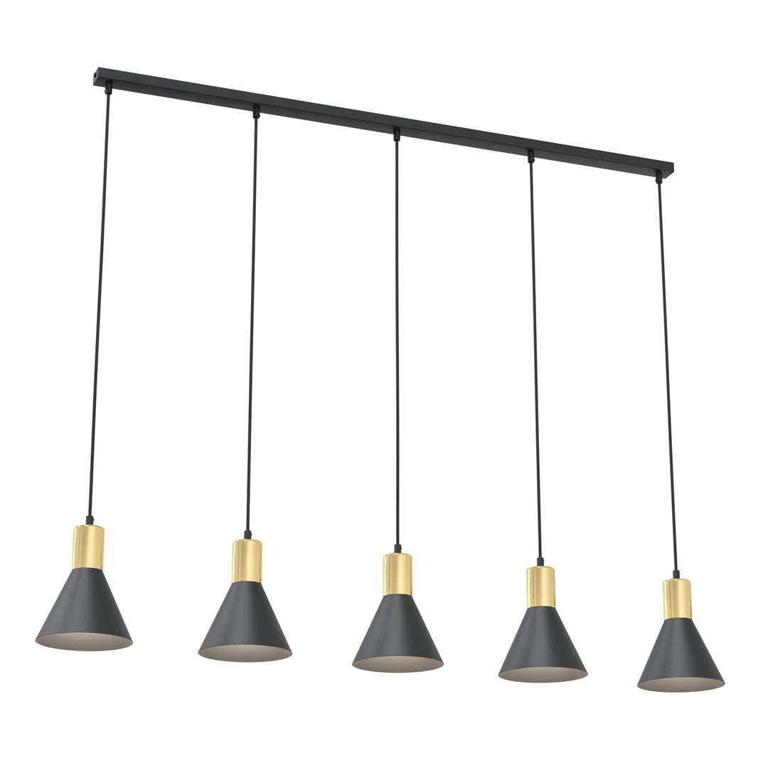 Loftlampe ROSA 5 - Sort / Guld - Nordic Unique