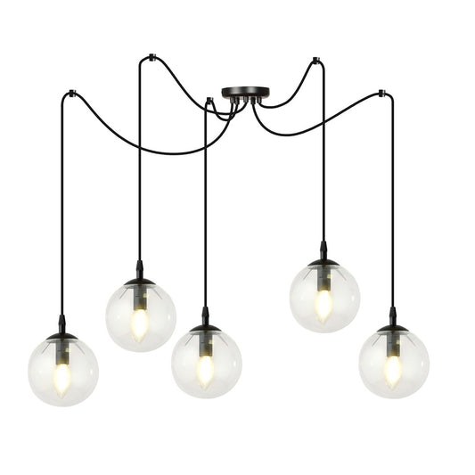 Loftlampe GIGI 5 BL Gennemsigtig - Sort - Nordic Unique