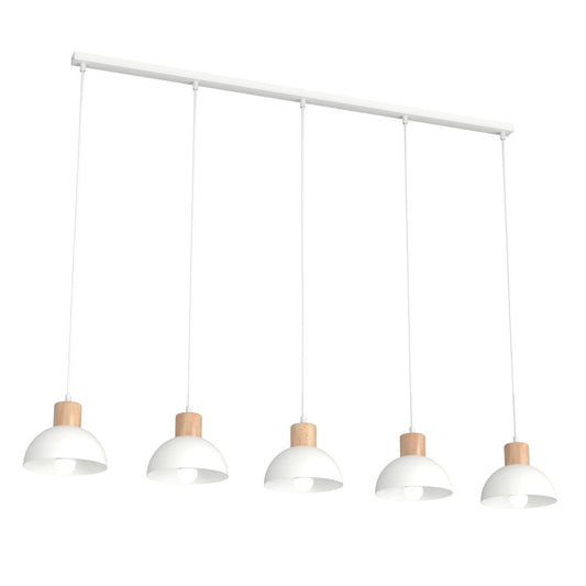 Loftlampe SECO 5 - Hvid / Træ - Nordic Unique