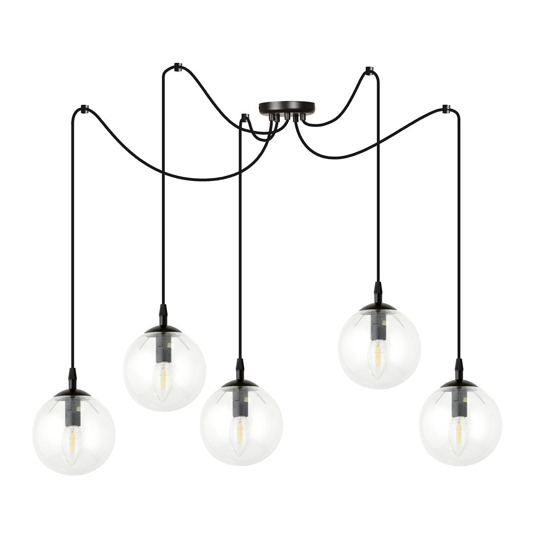 Loftlampe GIGI 5 BL Gennemsigtig - Sort - Nordic Unique