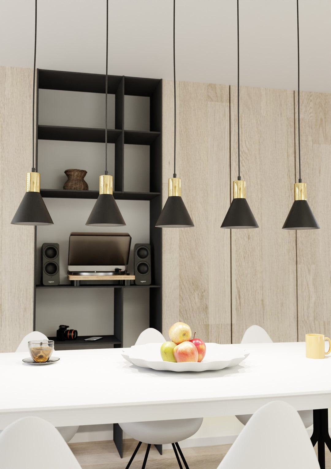 Loftlampe ROSA 5 - Sort / Guld - Nordic Unique