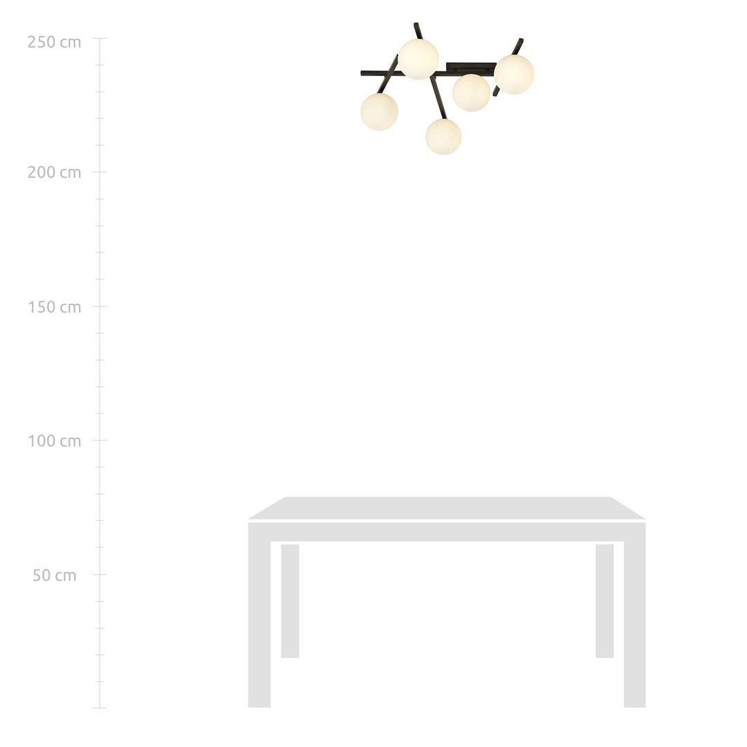 Loftlampe SMART 5 - Sort / Hvid - Nordic Unique