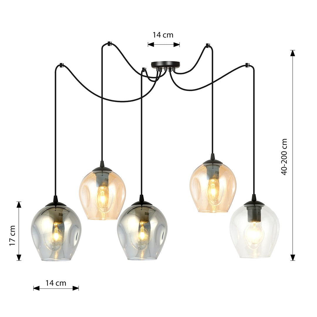 Loftlampe NIVEAU 5 - Sort / Grafit / Rav - Nordic Unique