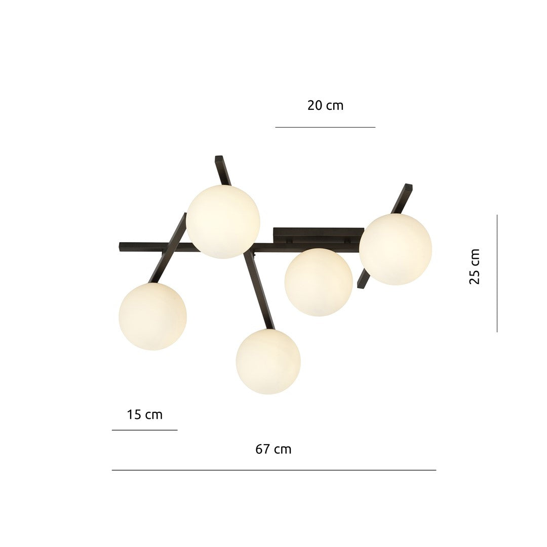 Loftlampe SMART 5 - Sort / Hvid - Nordic Unique