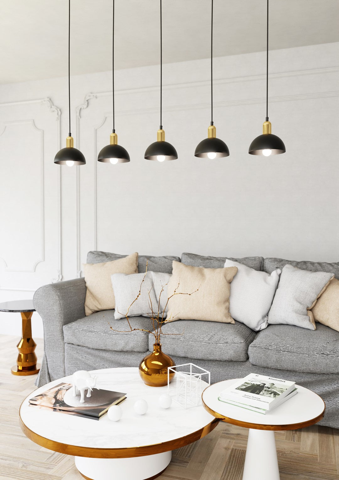 Loftlampe MOTOR 5 - Sort / Guld - Nordic Unique