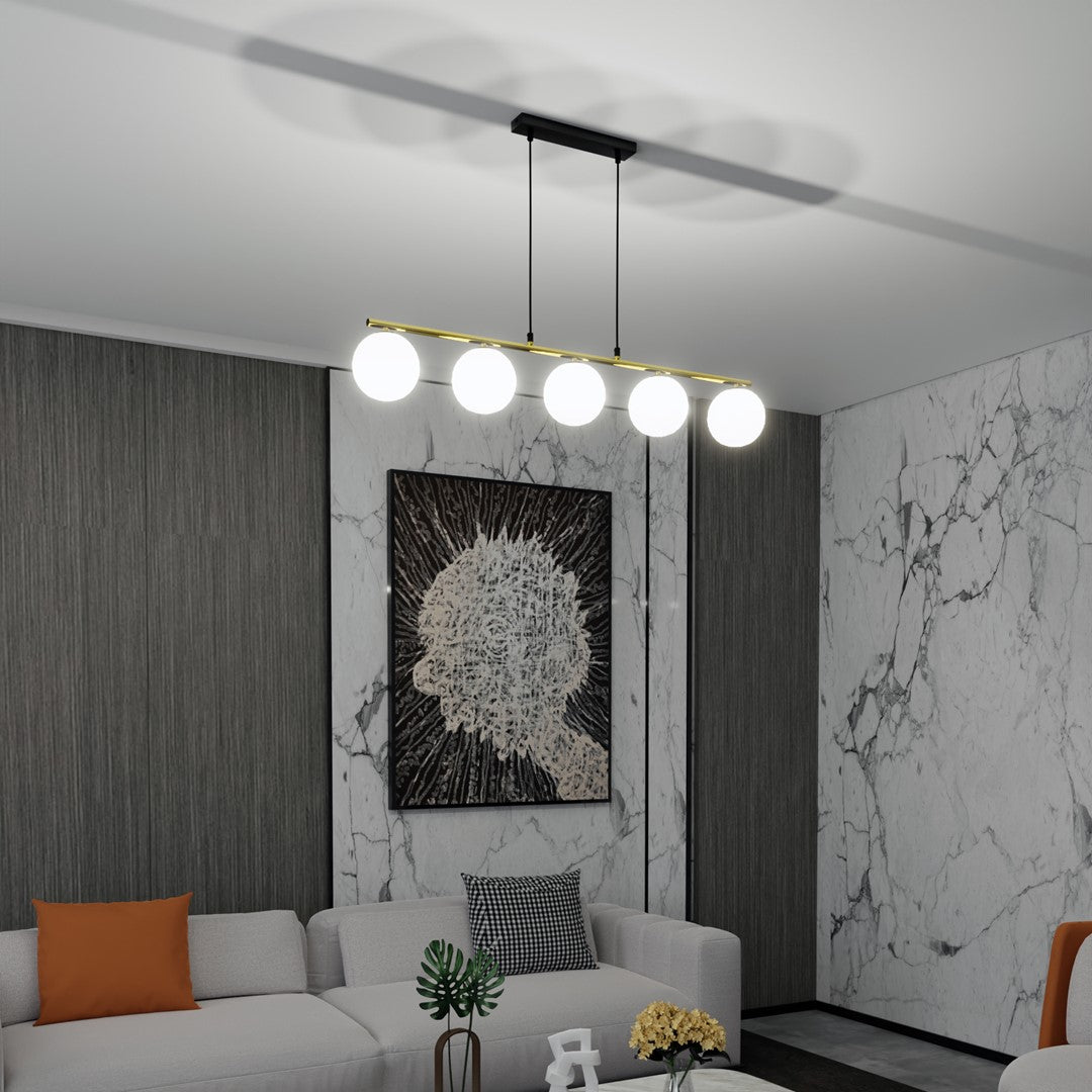 Loftlampe ALLE 5 - Sort / Hvid / Guld - Nordic Unique