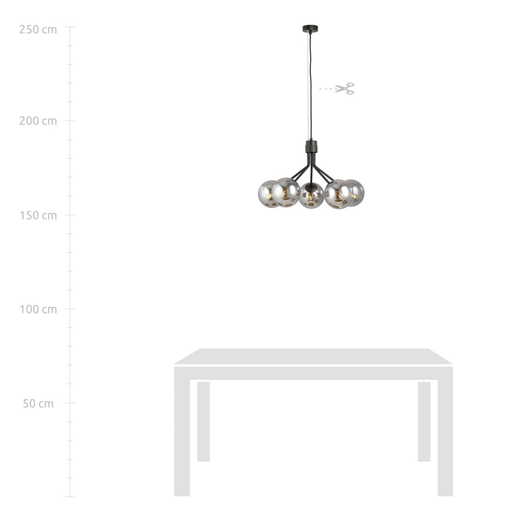 Loftlampe NOVA 5 - Sort / Grafit - Nordic Unique
