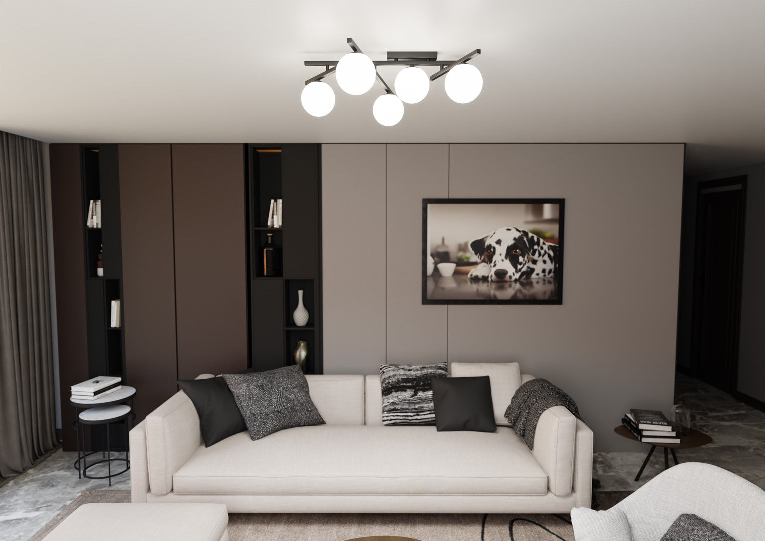 Loftlampe SMART 5 - Sort / Hvid - Nordic Unique