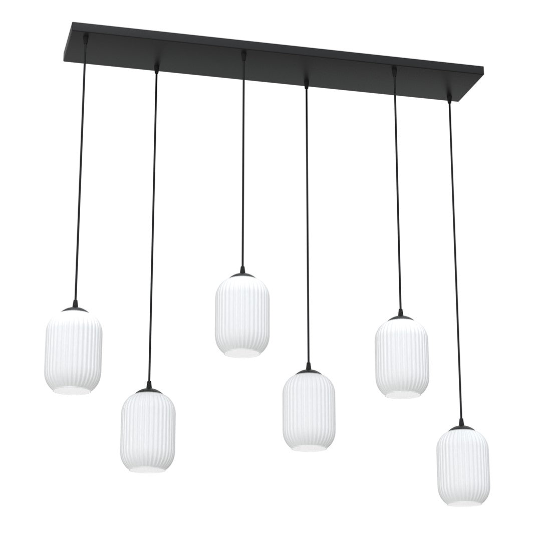 Loftlampe VERDI 6 - Sort / Hvid - Nordic Unique