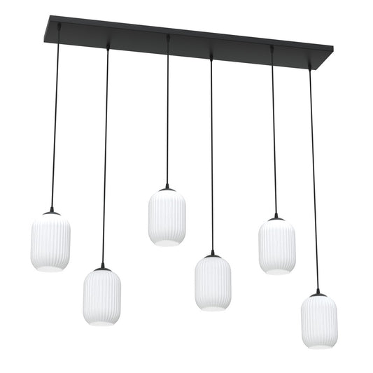 Loftlampe VERDI 6 - Sort / Hvid - Nordic Unique