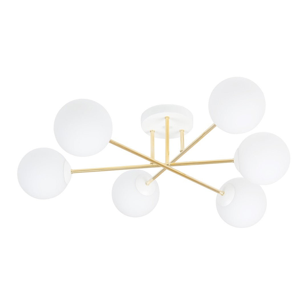 Loftlampe MAGNUM 6 - Hvid / Guld - Nordic Unique