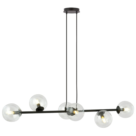 Loftlampe ROSSI 6 Gennemsigtig - Sort - Nordic Unique