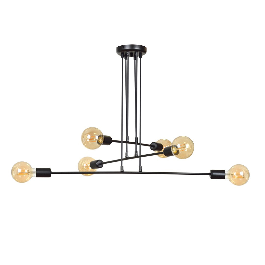 Loftlampe MULTIPO 6 - Sort / Rav - Nordic Unique
