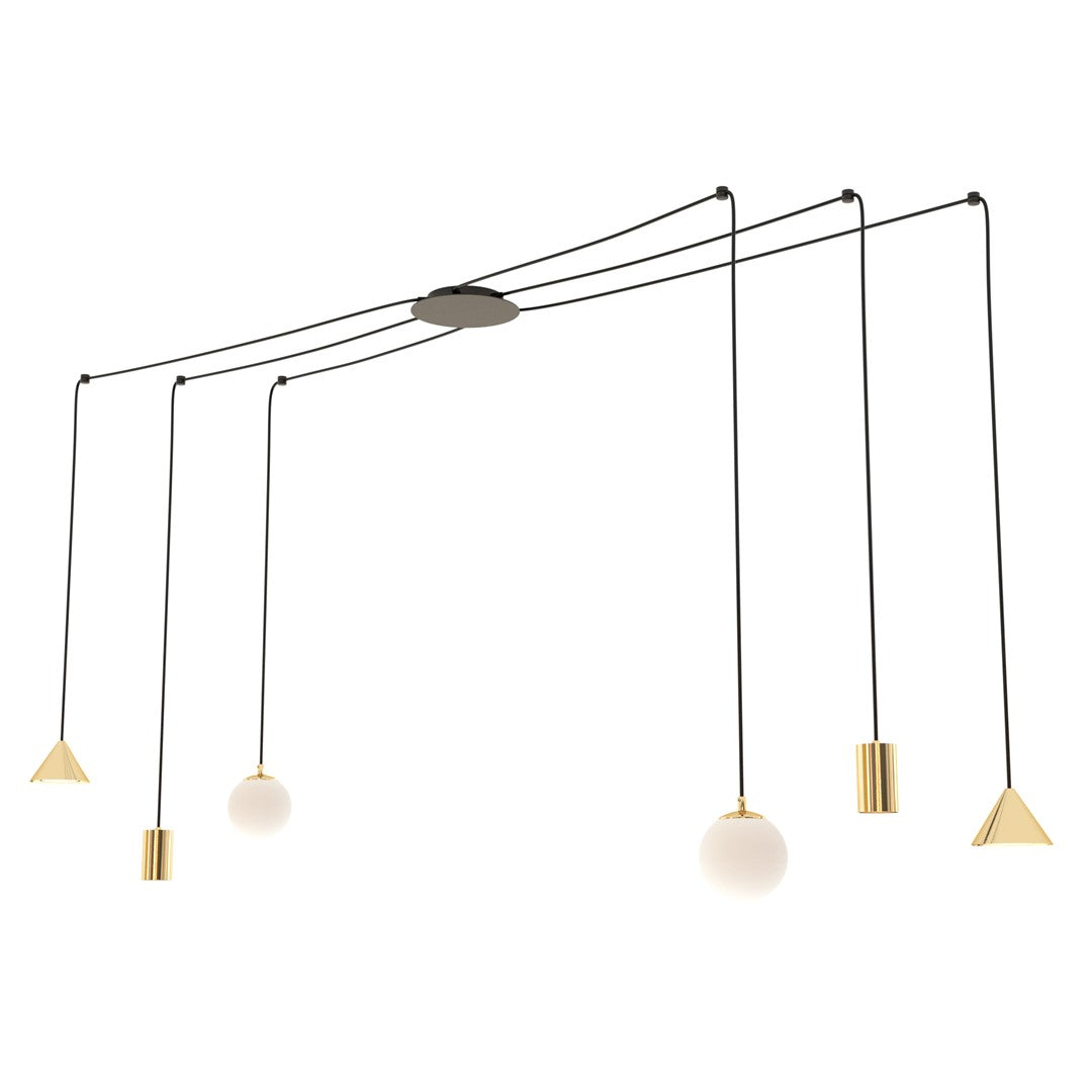 Loftlampe FUJI 6 - Guld - Nordic Unique