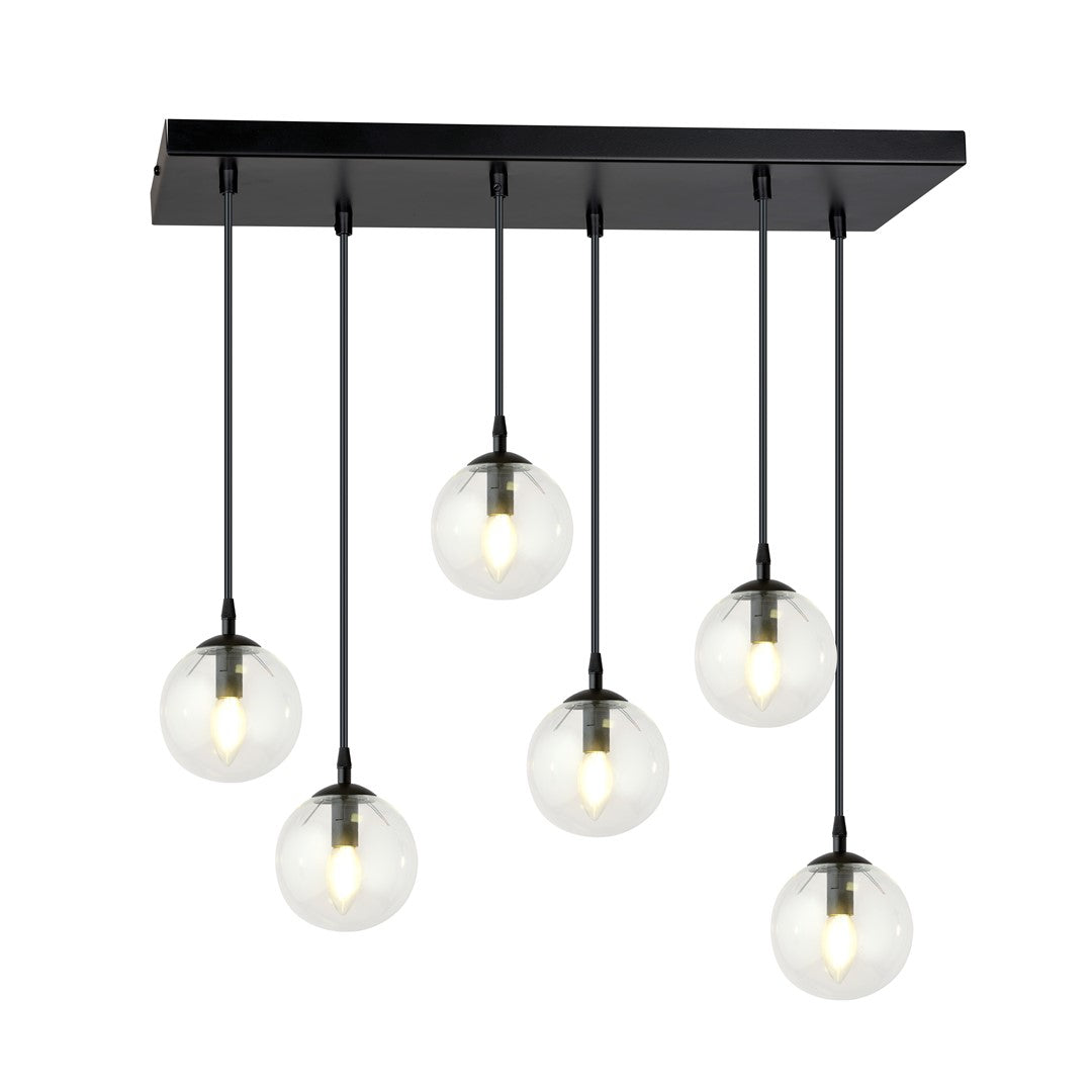 Loftlampe COSMO 6 Gennemsigtig - Sort - Nordic Unique