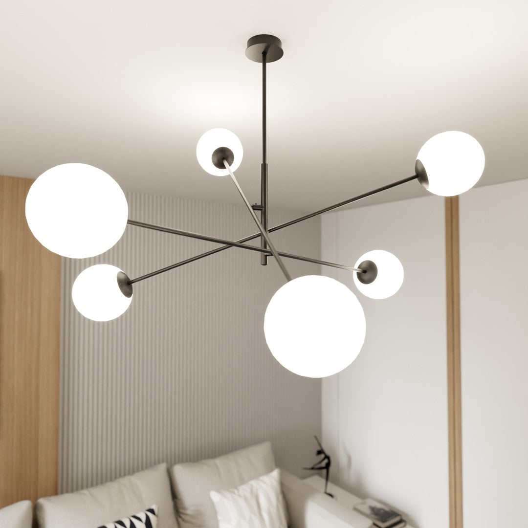 Loftlampe LINEAR 6 - Sort / Hvid - Nordic Unique