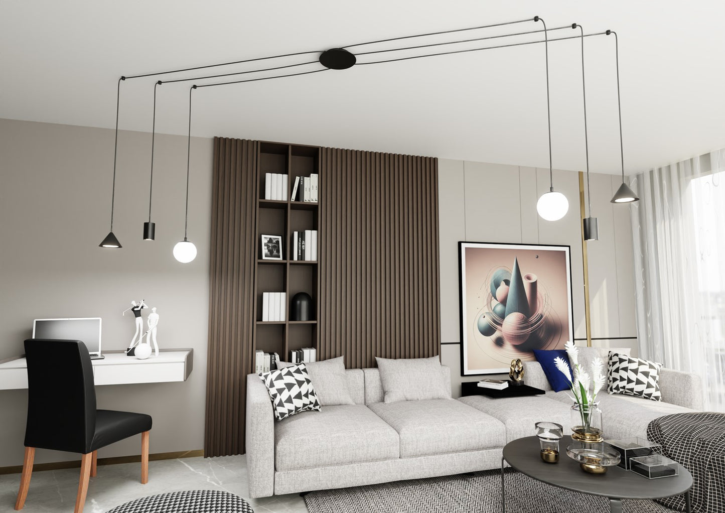 Loftlampe FUJI 6 - Sort - Nordic Unique