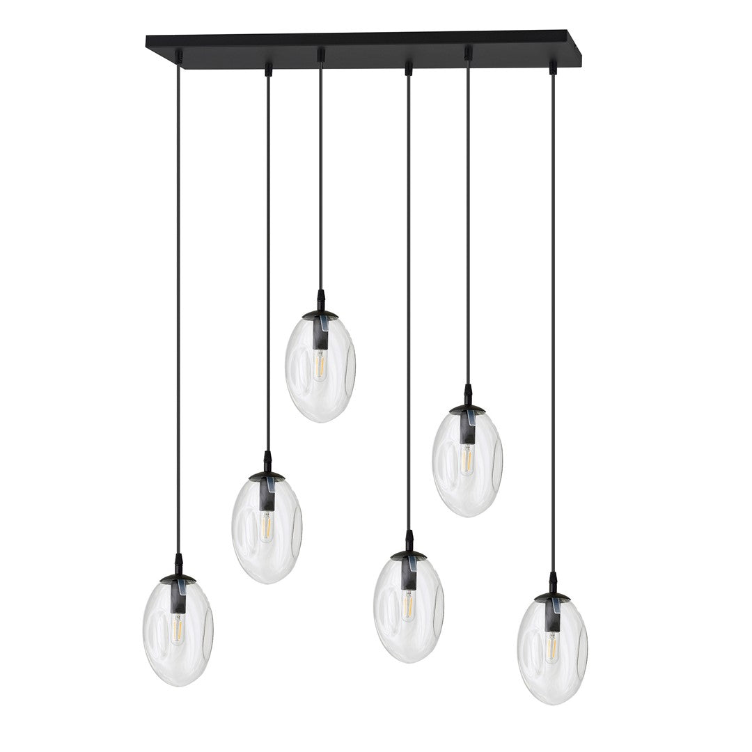 Loftlampe ASTRAL 6 Gennemsigtig - Sort - Nordic Unique