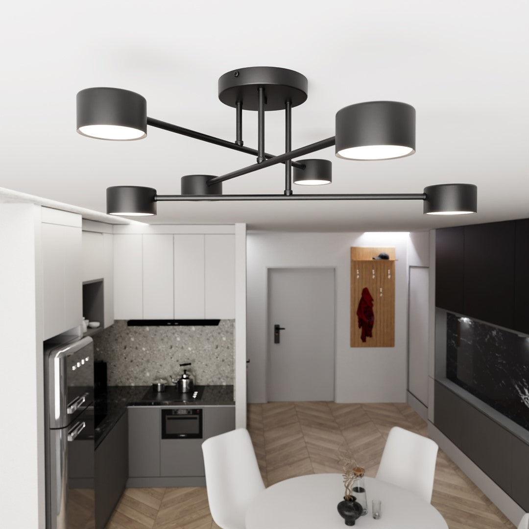 Loftlampe HALO 6 - Sort - Nordic Unique