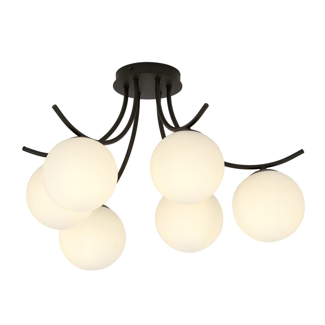 Loftlampe BOSTON 6 - Sort / Hvid - Nordic Unique