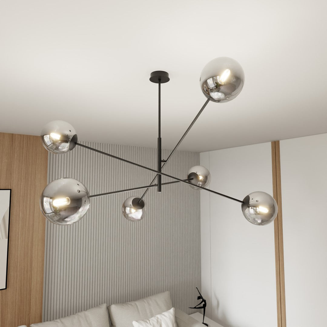 Loftlampe LINEAR 6 - Sort / Grafit - Nordic Unique