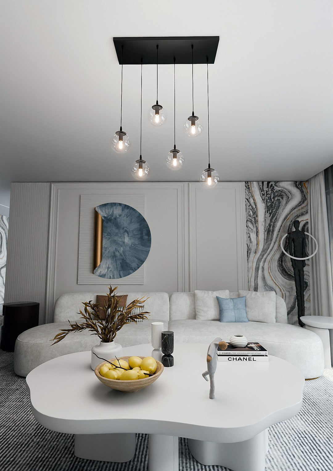 Loftlampe COSMO 6 Gennemsigtig - Sort - Nordic Unique