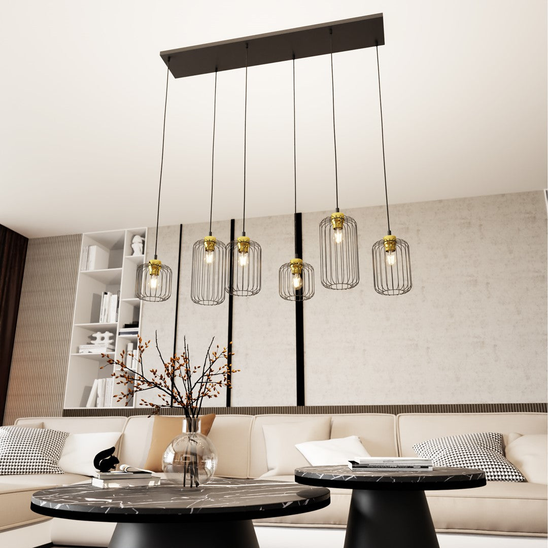 Loftlampe VANDER 6 BL GOLD - Nordic Unique