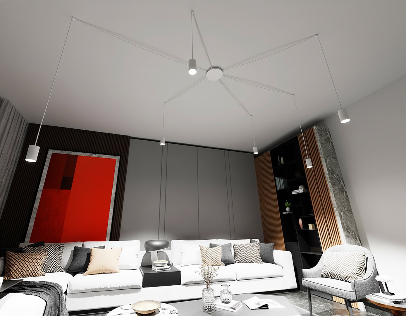 Loftlampe TRAKER 6 - Hvid - Nordic Unique