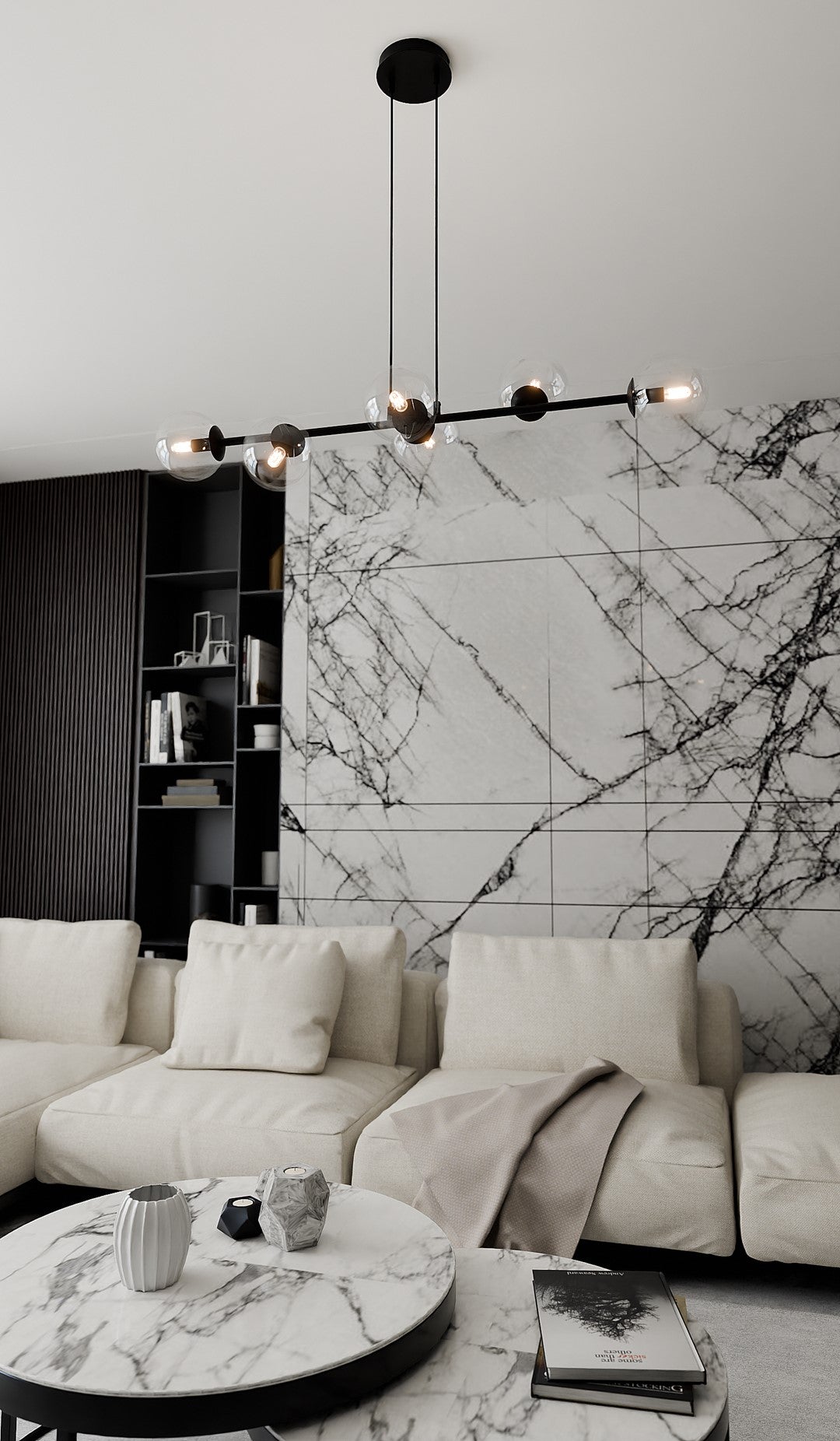 Loftlampe ROSSI 6 Gennemsigtig - Sort - Nordic Unique