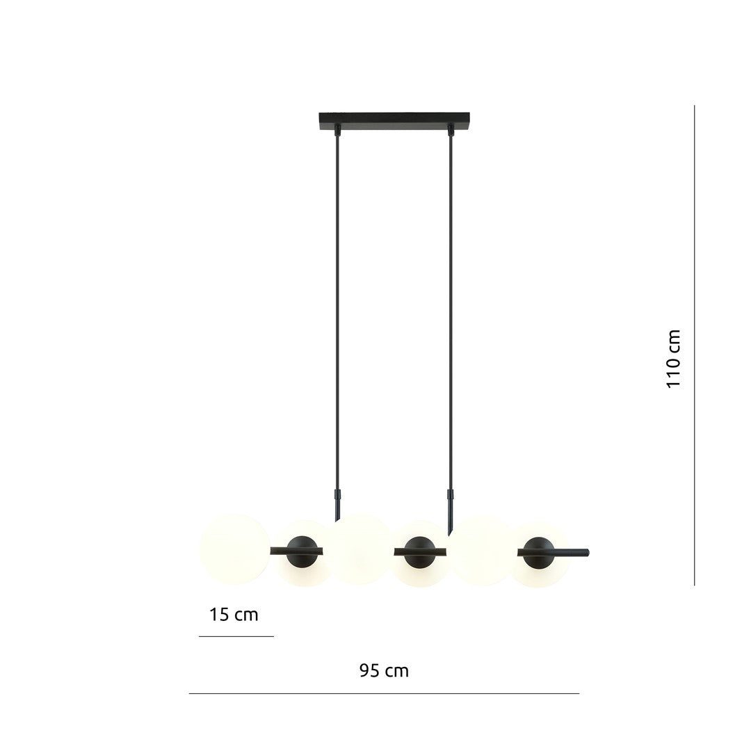 Loftlampe RORY 6 - Sort / Hvid - Nordic Unique