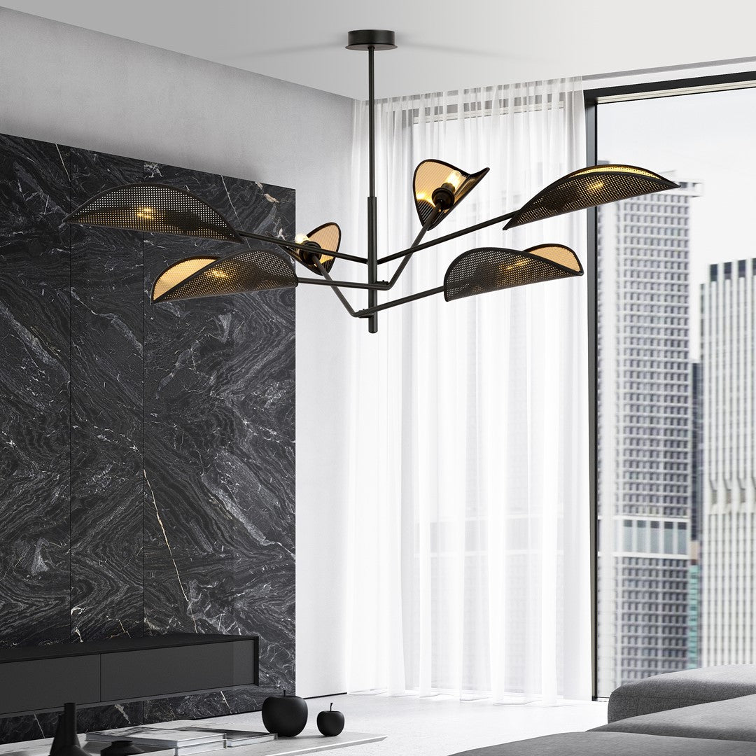 Loftlampe VENE 6 - Sort / Guld - Nordic Unique