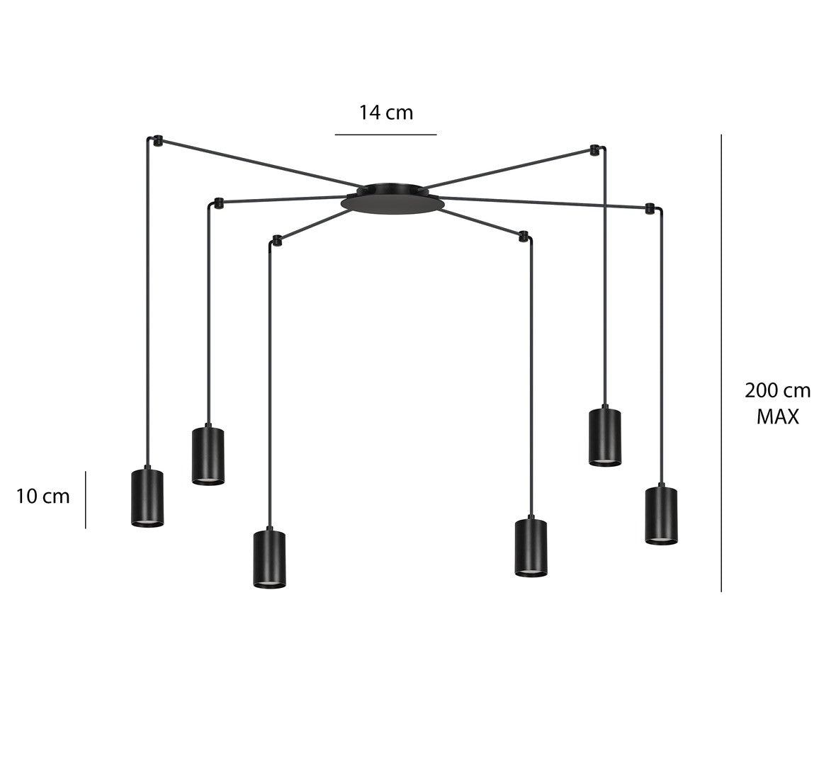 Loftlampe TRAKER 6 - Sort - Nordic Unique