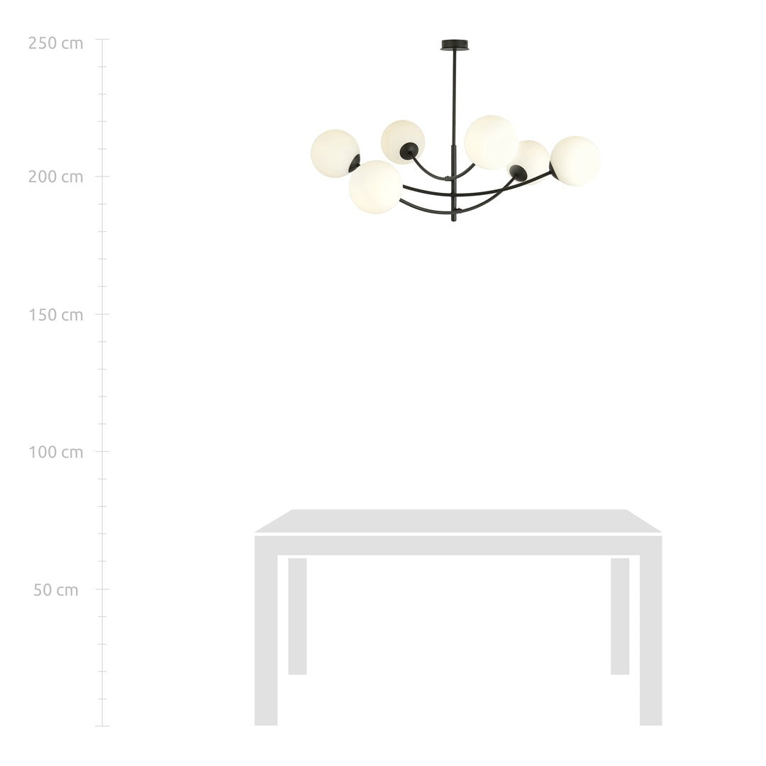 Loftlampe HUNTER 6 - Sort / Hvid - Nordic Unique