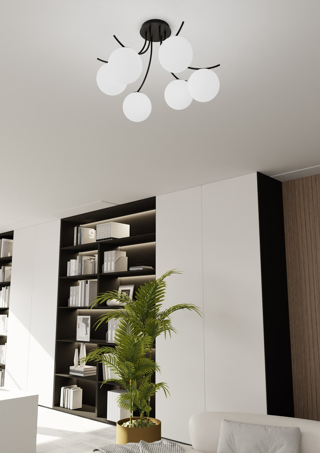 Loftlampe BOSTON 6 - Sort / Hvid - Nordic Unique