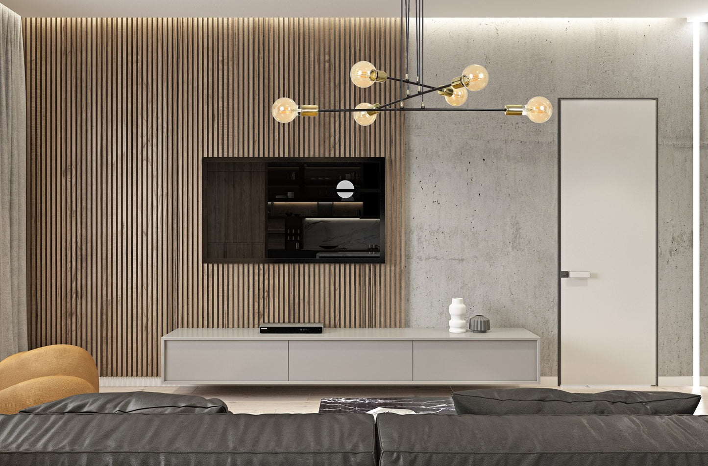 Loftlampe VESIO 6 - Sort / Guld / Rav - Nordic Unique