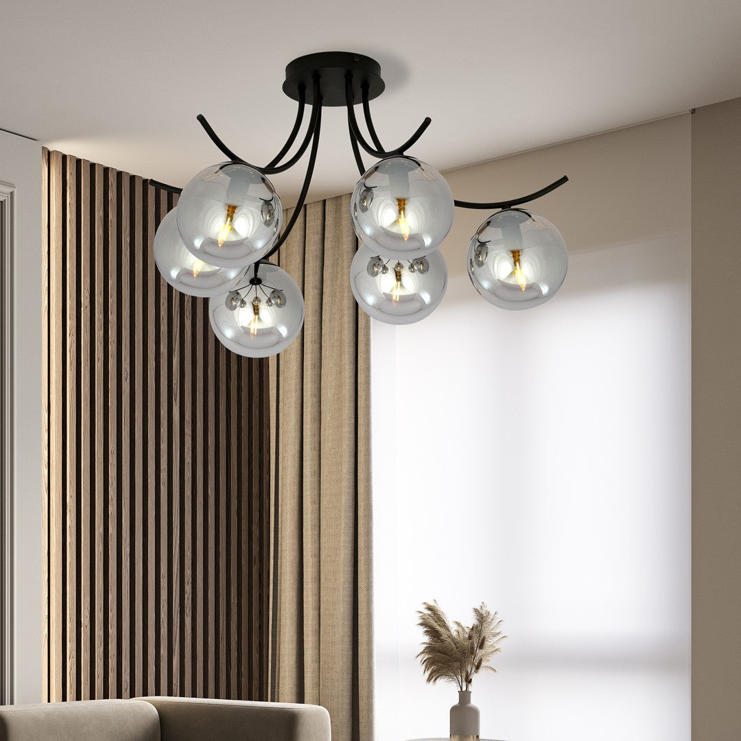 Loftlampe BOSTON 6 - Sort / Grafit - Nordic Unique