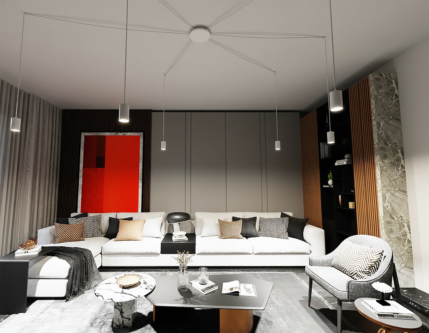 Loftlampe TRAKER 6 - Hvid - Nordic Unique