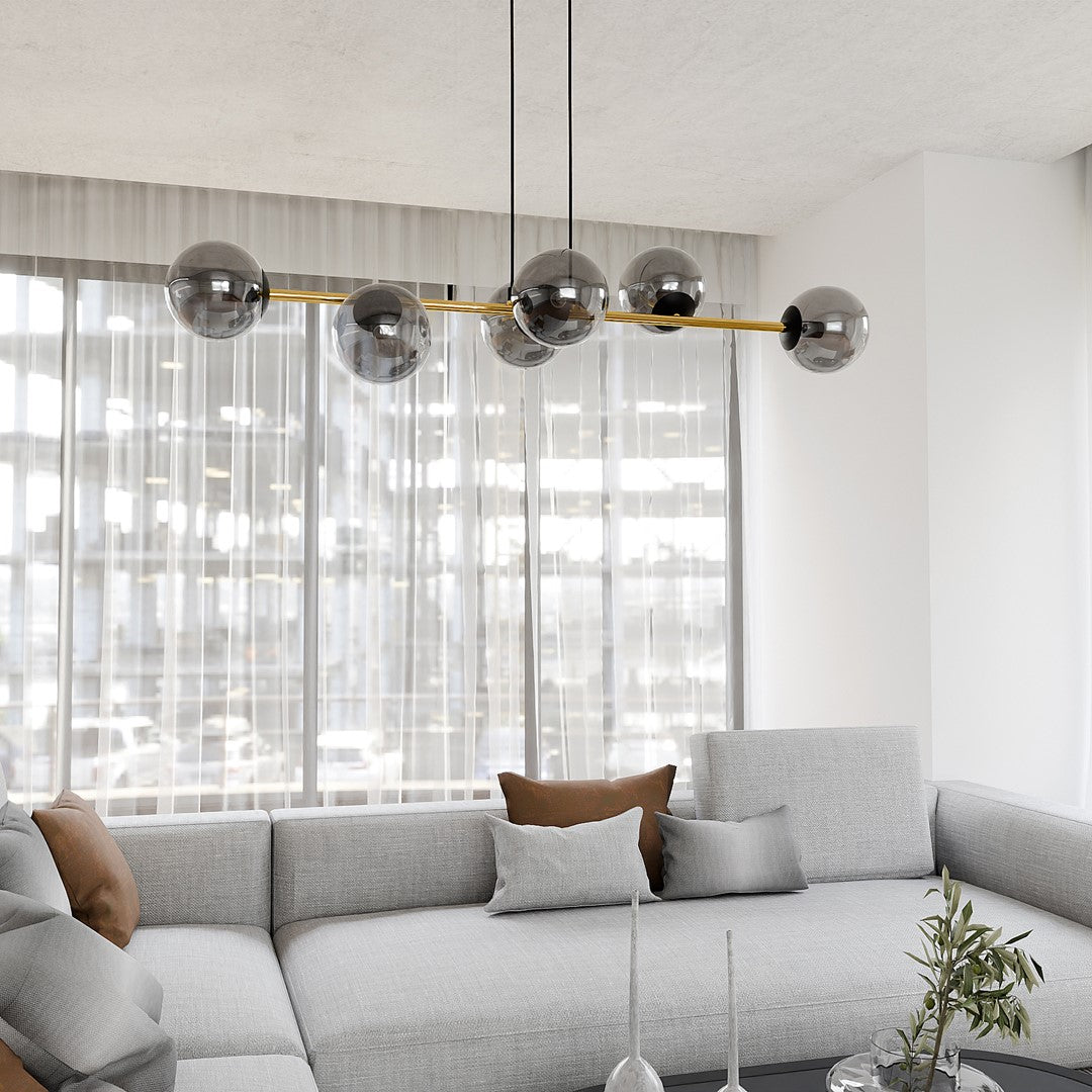 Loftlampe GRAVITY 6 - Sort / Guld / Grafit - Nordic Unique