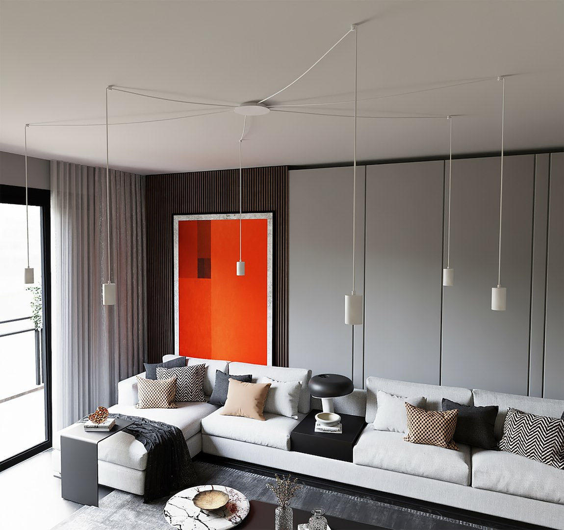 Loftlampe TRAKER 6 - Hvid - Nordic Unique