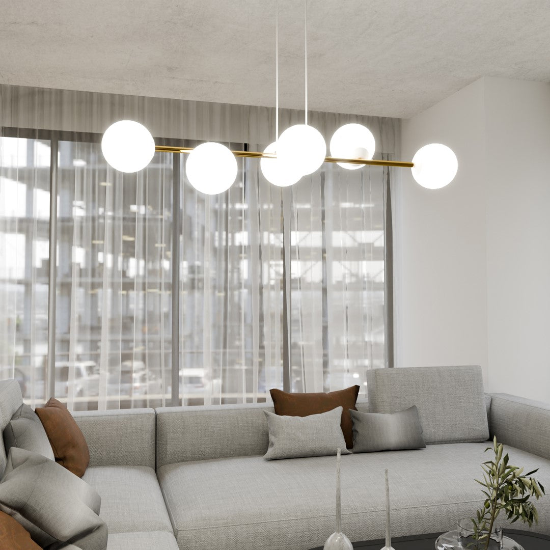 Loftlampe GRAVITY 6 - Hvid / Guld - Nordic Unique