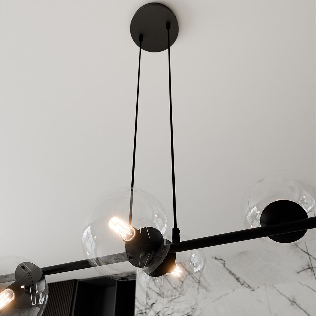Loftlampe ROSSI 6 Gennemsigtig - Sort - Nordic Unique